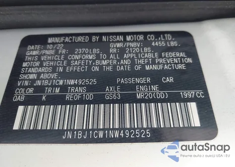 2022 Nissan Rogue Sport Sl Awd Xtronic Cvt from USA, damaged, VIN JN1BJ1CW1NW492525